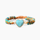 Natuurlijke Amazoniet Hart Armband