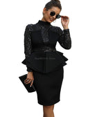 Midi Bodycon Jurk met Pailletten