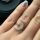 Halve maan ster ring