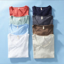 Mænd V-hals Hør Bomuld Skjorte