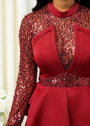 Midi Bodycon Jurk met Pailletten
