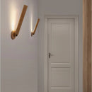 LED 360° rotatable wooden wall lamp