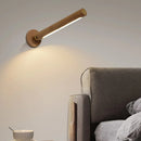 LED 360° rotatable wooden wall lamp