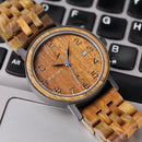 Men's watch in wood and steel