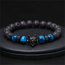 Wolf tiger eye bead bracelet