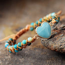 Natuurlijke Amazoniet Hart Armband