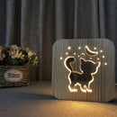 Design wooden table lamp.