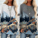 Plus Size Mountain Printed Sweatshirts
