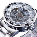 Retro lichtgevend skelet mechanisch horloge