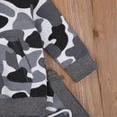 Gray Camouflage Hoodie and Pants Set