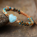Natuurlijke Amazoniet Hart Armband