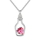 Drift Bottle Crystal Heart Necklace