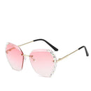 Randloze Rhinestone Zonnebril