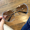 Randloze Rhinestone Zonnebril