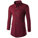 Men's Trench Coat with stand-up collar