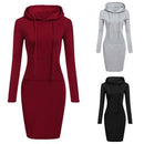 Slanke Pullover Hoodie Jurk