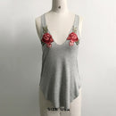Geborduurde Rose Vrouwen Tanktop