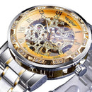 Retro lichtgevend skelet mechanisch horloge