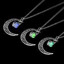 Crescent moon glow necklace
