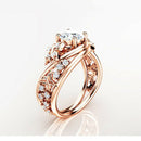 Hollow Rock Crystal Butterfly Flower Ring