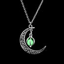 Crescent moon glow necklace