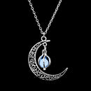 Crescent moon glow necklace