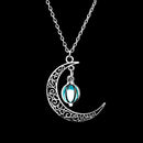 Crescent moon glow necklace