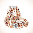 Hollow Rock Crystal Butterfly Flower Ring