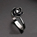 ZWARTE DAHLIABLOEMIGE RING