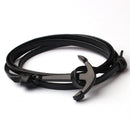 Mannen Leren Anker Armband