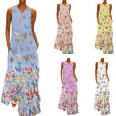 Vlinder Mouwloze Maxi Jurk