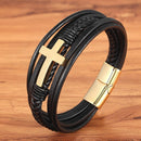 Faith Leather Cross Bracelet
