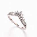 V vorm Sterling zilveren Ring