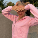 Extra Slim Crimped Zip-Up Hoodie