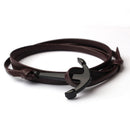 Mannen Leren Anker Armband
