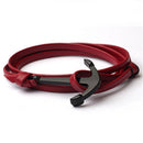 Mannen Leren Anker Armband
