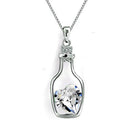 Drift Bottle Crystal Heart Necklace