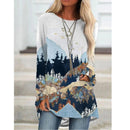 Plus Size Mountain Printed Sweatshirts