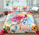 Floral Skull Bedding Set