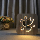 Design wooden table lamp.