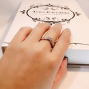 V vorm Sterling zilveren Ring