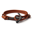 Mannen Leren Anker Armband