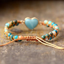 Natuurlijke Amazoniet Hart Armband