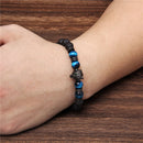 Wolf tiger eye bead bracelet