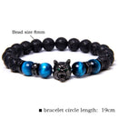 Wolf tiger eye bead bracelet