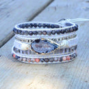 Magische Labradoriet & Druzy Kristal Gevlochten Armband