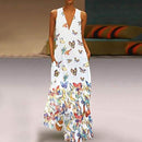 Vlinder Mouwloze Maxi Jurk