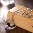 Crescent moon glow necklace