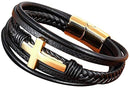 Faith Leather Cross Bracelet