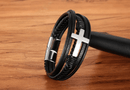 Faith Leather Cross Bracelet